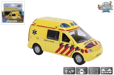 Die-cast Ambulance auto met licht/geluid Geel