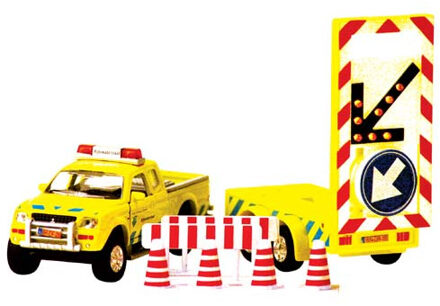 Die Cast auto Rijkswaterstaat met lichten en aanhanger Multikleur