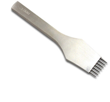 Die-Staal Lederen Punch Tool Rond Gat Craft Lederen Beitel Prikken Iron Stiksels Gereedschap Voor Leer 3/4/5Mm Afstand 3mm 7 teeth
