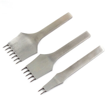 Die-Staal Lederen Punch Tool Rond Gat Craft Lederen Beitel Prikken Iron Stiksels Gereedschap Voor Leer 3/4/5Mm Afstand 4mm 5 teeth