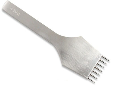 Die-Staal Lederen Punch Tool Rond Gat Craft Lederen Beitel Prikken Iron Stiksels Gereedschap Voor Leer 3/4/5Mm Afstand 4mm 7 teeth