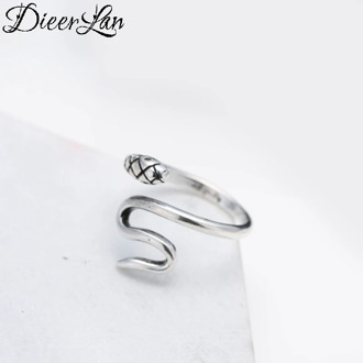 DIEERLAN Personality 925 Sterling Silver Snake Rings For Women Engagement Jewelry Girls Christmas Gifts Open Finger Rings