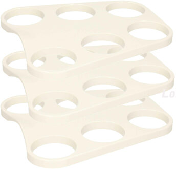 Dienblad/bekerhouder voor 6 bierglazen - 3x - wit - kunststof