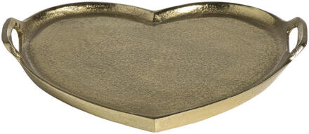 Dienblad Hart Goudkleur - 30x33 Cm - Aluminium - Goudkleurig