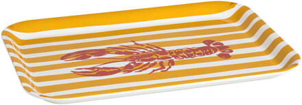 Dienblad Kreeft Geel/wit - 43x32 Cm - Melamine - Geel#Wit