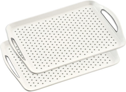 Dienblad met anti- 2x -slip noppen - 32 x 45 cm - Horeca dienblad - Wit - Kunststof - Serveerbladen
