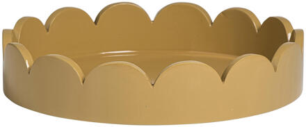 Dienblad Scallop - Oker - Ø25 Cm - MDF - Geel