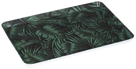 Dienblad - serveerblad - Jungle print - 30 x 22 cm - donkergroen - kunststof
