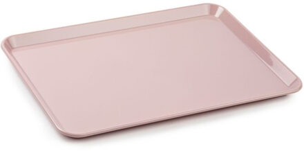 dienblad/serveerblad - Kunststof - 35 x 24 cm - oud roze - kopjes en glazen tray