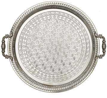 dienblad - sierlijk metaal - Rond - D42cm - Kaarsenbord