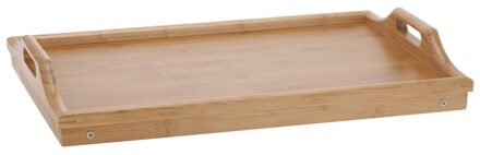 Dienblad voor op bed/tafeltje klappootjes hout 50 x 30 cm