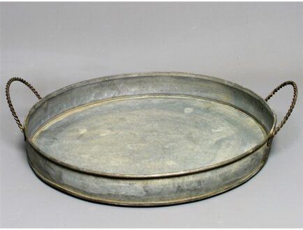 Dienblad zink rond Ø24xH4,5cm