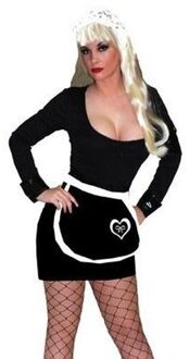 Dienstmeisjes verkleed schort zwart met diadeem - Kamermeisje kostuum