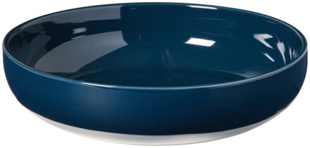 diep bord - blauw/wit - ø22 cm