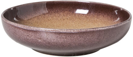 Diep bord Olivia - bordeauxrood/beige - ø20.3x5 cm