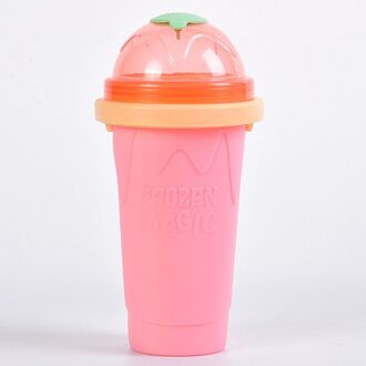 Diepgevroren Smoothies Cup Zelfgemaakte Milkshake Fles Slush En Schudden Maker Snelle Koeling Cup Ijs Magic Slushy Maker roze