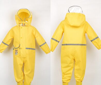 Dier Dinosaurus Regenjas Voor Kid Jumpsuit Regens Pak Studenten Baby Regenjas Poncho Hood Waterdichte Regenjas Voor Kinderen geel / Height 80-95 cm
