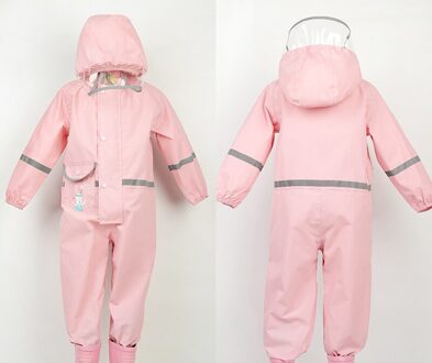 Dier Dinosaurus Regenjas Voor Kid Jumpsuit Regens Pak Studenten Baby Regenjas Poncho Hood Waterdichte Regenjas Voor Kinderen roze / Height 110-130 cm