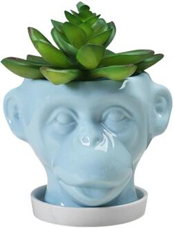 Dier Gezicht Vormige Bloempot Keramische Onregelmatige Tuin Pot Sculptuur Ornamenten Ambachten Vlees Tafel Ingemaakte Vaas Pot Home Decor 1