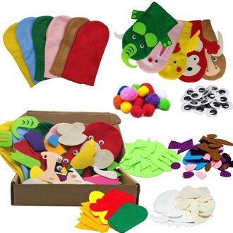 Dier Handpop Maken Kit Voor Kinderen Peuters Diy Art Craft Vilt Feestartikelen Kinderen Rollenspel Speelgoed Diy Vilt decor
