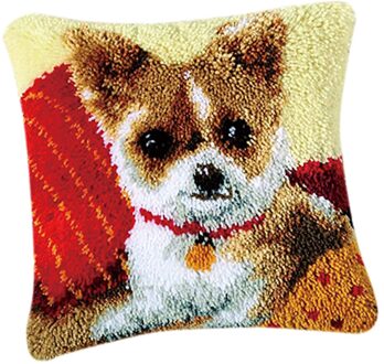 Dier Serie 3D Borduurwerk Diy Klink Haak Kit Tapijt Kussensloop Kussen Borduren Tapijt Kruissteek Bell hond