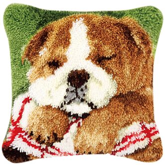 Dier Serie 3D Borduurwerk Diy Klink Haak Kit Tapijt Kussensloop Kussen Borduren Tapijt Kruissteek Closed Eye hond