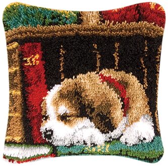 Dier Serie 3D Borduurwerk Diy Klink Haak Kit Tapijt Kussensloop Kussen Borduren Tapijt Kruissteek Sleeping hond