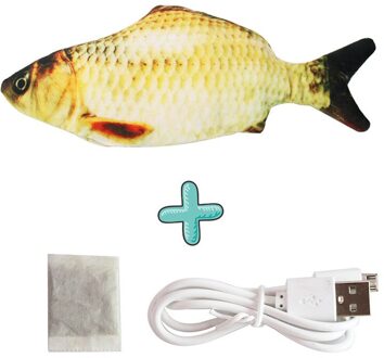 Dierbenodigdheden Elektrische Simulatie Vis Kat Speelgoed Automatisch Tease Kat Speelgoed Spelen Bijten Usb Opladen Met Kattenkruid