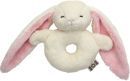 Dieren baby rammelaar - konijn - pluche - 10 x 15 cm - speelgoed