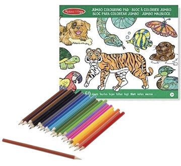 Dieren kleurboek met kleurpotloden set Multi