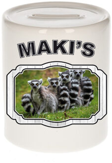 Dieren liefhebber maki familie spaarpot - maki apen cadeau - Spaarpotten Multikleur