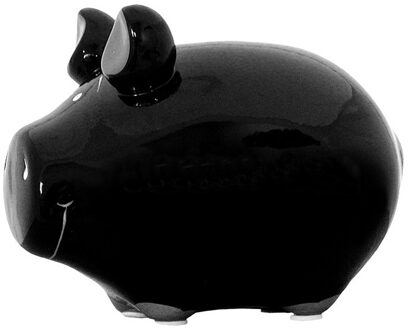 Dieren spaarpot zwart varken/big 12 cm