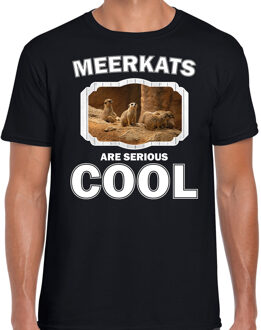 Dieren stokstaartjes t-shirt zwart heren - meerkats are serious cool shirt - cadeau t-shirt stokstaartje/ stokstaartjes liefhebber M