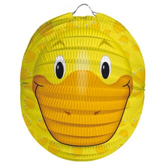 Dieren thema lampion eend 22 cm - Feestlampionnen Geel