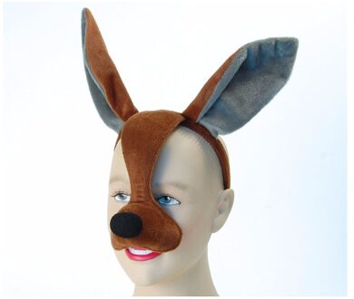 Dieren verkleed Kangoeroe masker met geluid - kind/volwassenen - bruin - carnaval Multi
