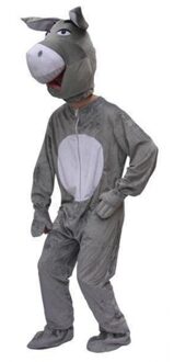 Dierenpak Ezel - Pluche ezel verkleedkleding kostuum - volwassenen - grijs