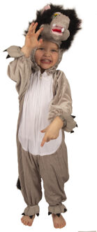dierenpak - Pluche wolf kostuum - grijs - voor kinderen - jumpsuit