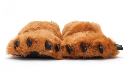 Dierenpoot pantoffels/sloffen beer voor volwassenen bruin 39/41