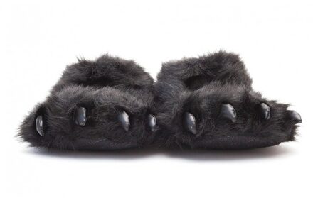 Dierenpoot pantoffels/sloffen beer voor volwassenen zwart 42/44