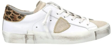 Dierenprint Lage Top Sneakers Vrouwen Philippe Model , White , Dames - 36 EU