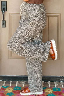 Dierenprint Trainingsbroek met Touwtjes Bruin