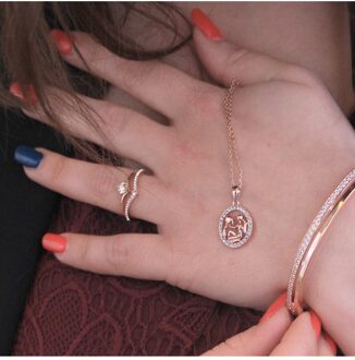 Dierenriem hangers - Oostenrijks kristal - maat Wit en roségoud