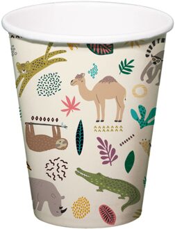 Dierentuin Feest Bekers Set (6st) Multikleur - Print