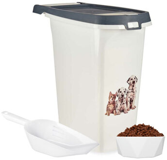 Dierenvoeding doseer schep - kunststof - 1400 ml - 40 x 15 cm - opstaande rand