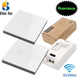 Diese Smart Home Control Wireless Touch Light Switch rf 86 Wall Panel Touch ON/OFF Switch,AC 110V 220V 10A Receiver for Lamp LED