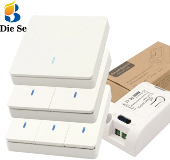 Diese Wall Switch 433Mhz wireless rf 86 wall panel transmitter Safety Switch and AC 110V 220V relay receiver for Light LED Lamp