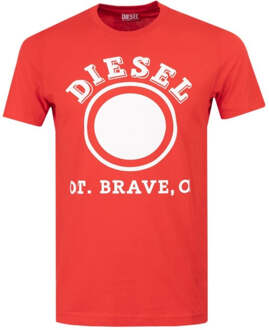 Diesel 1976 Varsity Logo Racing rood T-shirt - maat