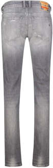 Diesel 1979 Sleenker rafelige grijze vervaagde denimjeans Grijs