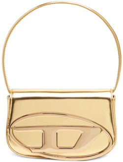 Diesel 1DR - Iconic shoulder bag in mirrored leather Diesel , Yellow , Dames - ONE Size