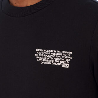 Diesel Bedrukt crewneck sweatshirt A08684-40HAYT heren - maat Zwart